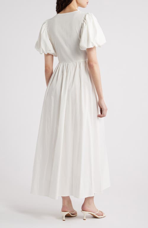 Sister Jane Embrace Ruffle Puff Sleeve Maxi Dress In White