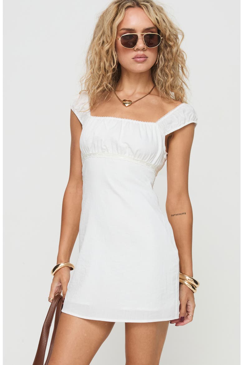 Haysley Square Neck Minidress, Alternate, color, WHITE