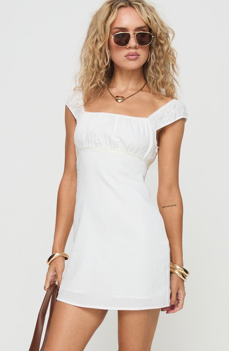 Princess Polly Haysley Square Neck Minidress, Alternate, color, White