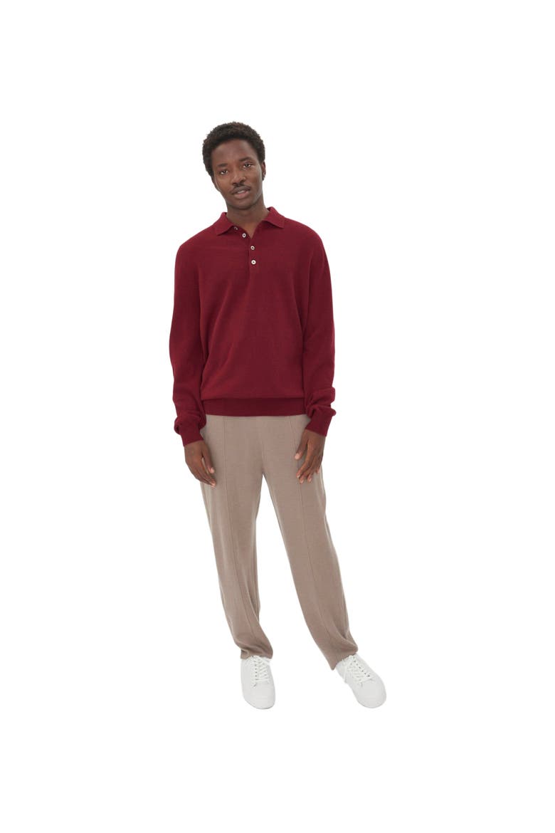 Essential Cashmere Polo Sweater, Main, color, bordeaux