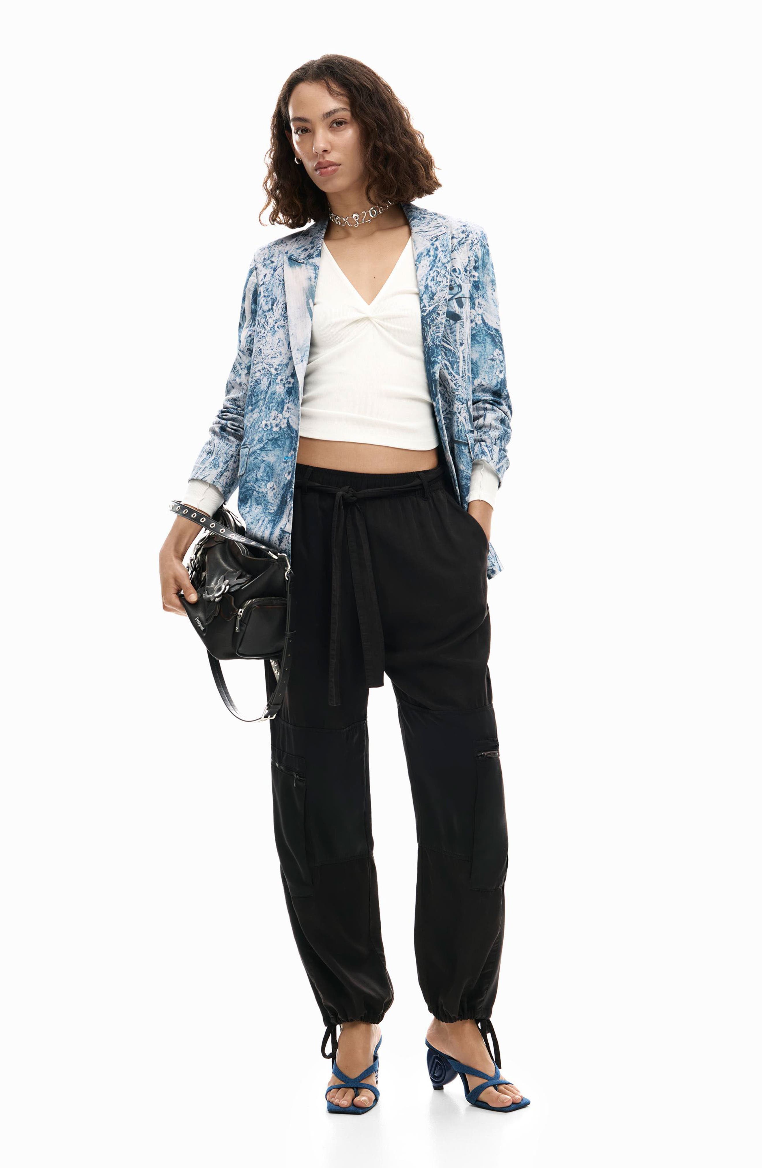 Floral Mixed Print Stretch Cotton Jacket - image 2