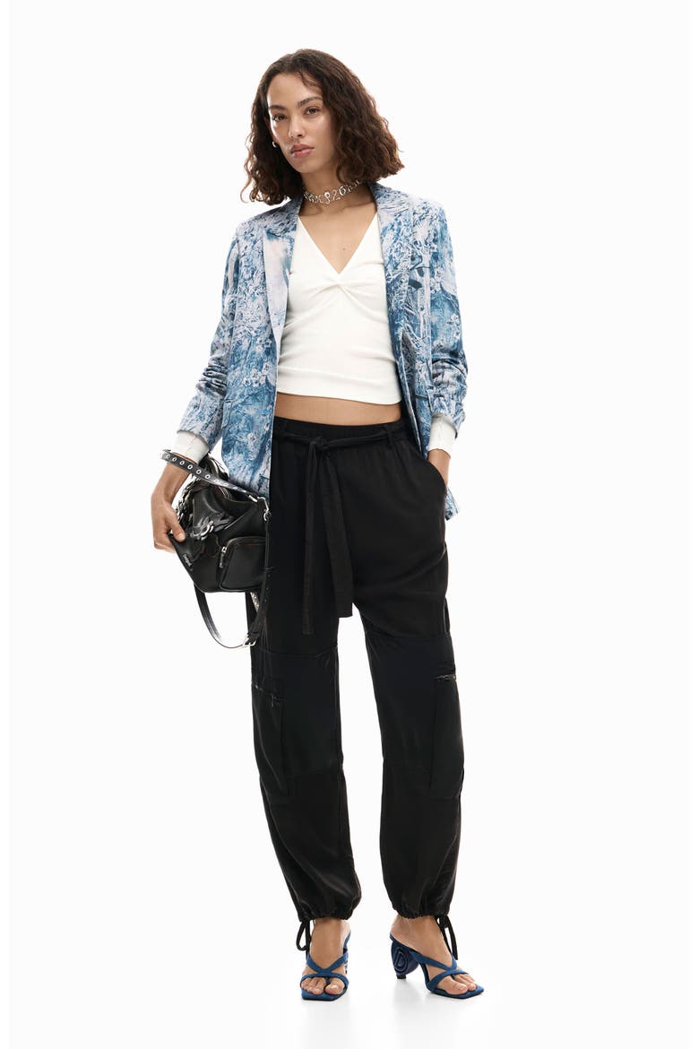 Floral Mixed Print Stretch Cotton Jacket, Alternate, color, MULTI GRAY/ BLUE