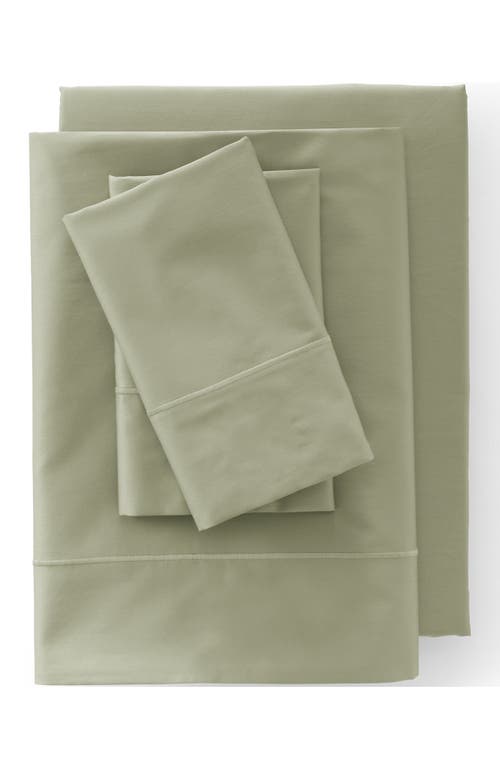 Lands' End 417 Thread Count Premium Supima Cotton No Iron Sateen Fitted Bed Sheet In Green