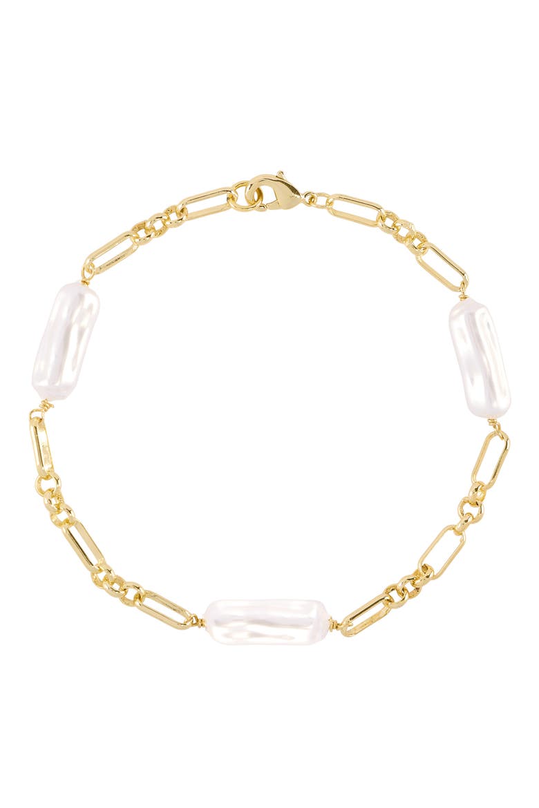Faux Pearl Paper Clip Chain Bracelet video