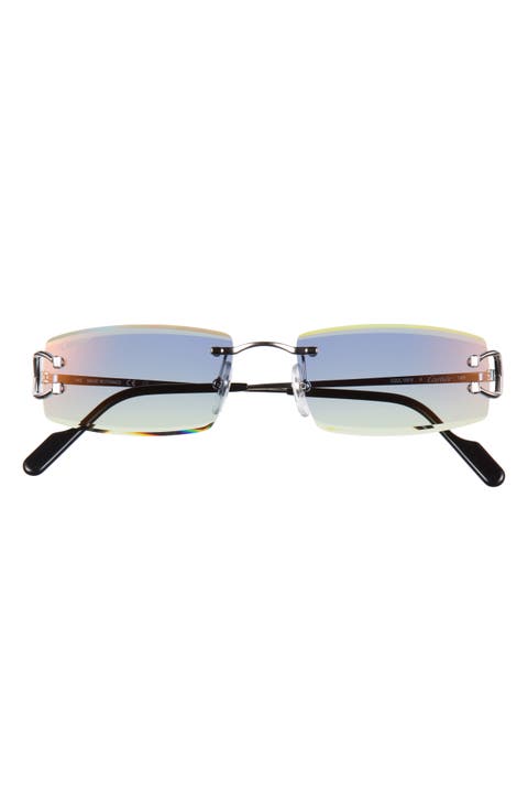 56mm Frameless Rectangular Sunglasses