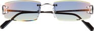 Cartier 56mm Frameless Rectangular Sunglasses