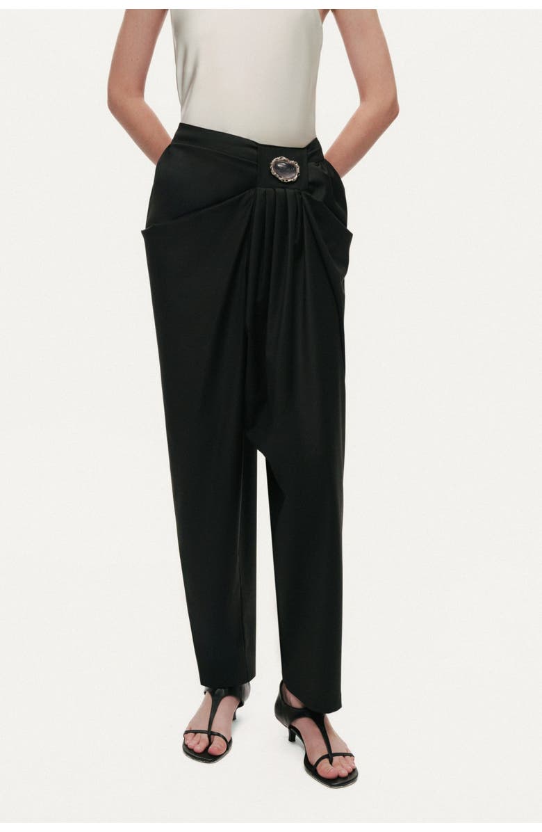 Nocturne Accessory Detailed Pleated Pants, Main, color, Black