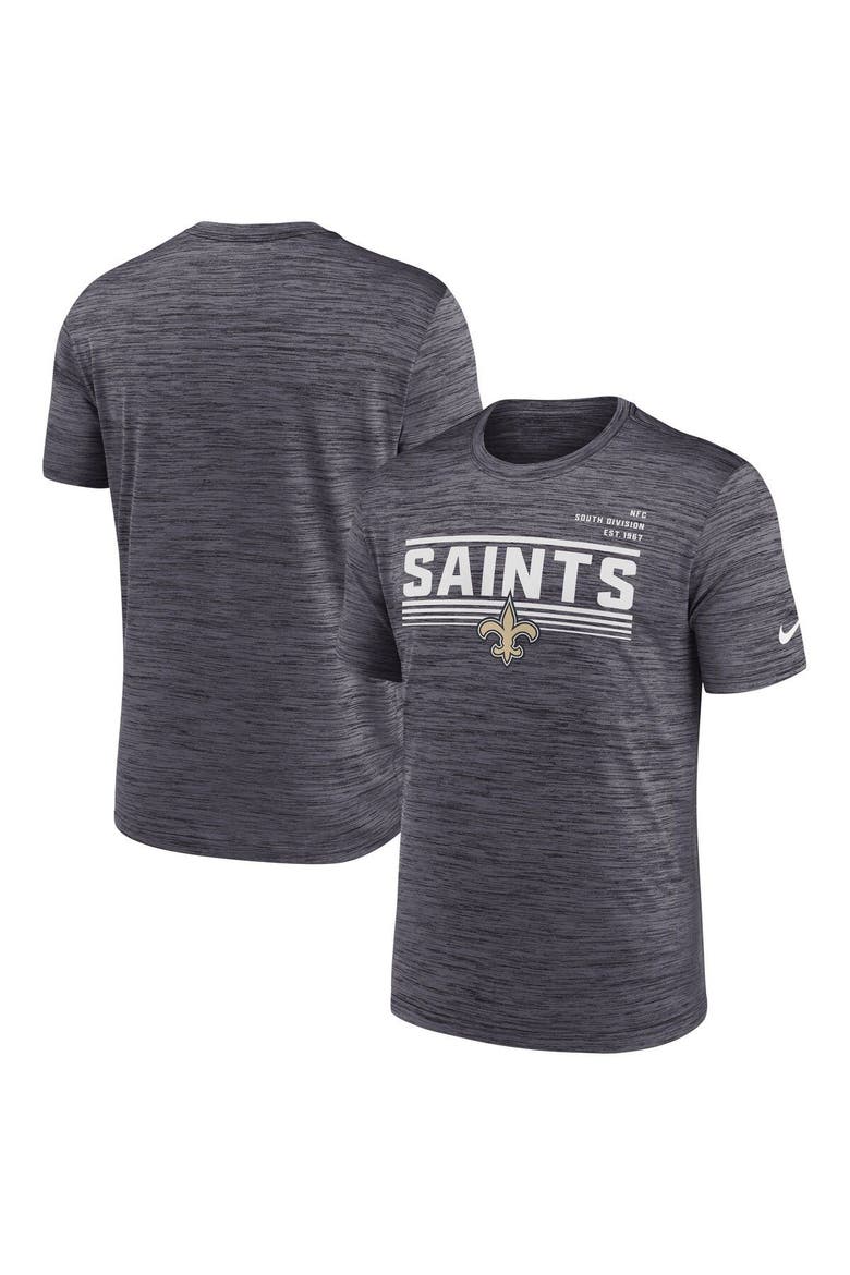 Men's Nike Anthracite New Orleans Saints Yardline Velocity Performance T-Shirt, Main, color, Anthracite