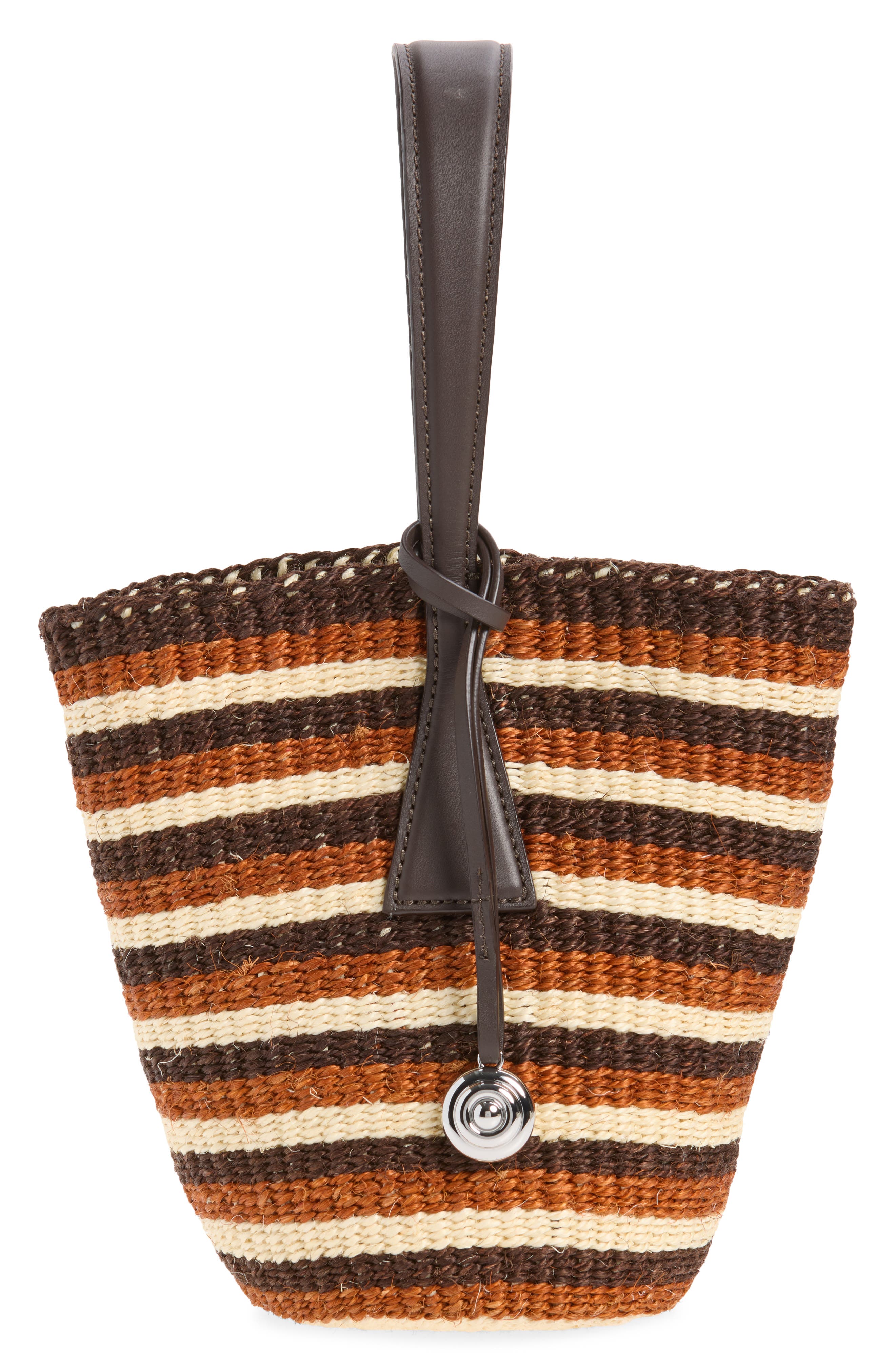 Single Handle Basket Bag, Main, color, BROWN MULTI