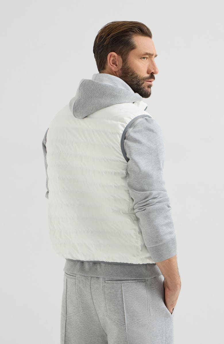 Brunello Cucinelli Nylon down vest, Alternate, color, Off-White
