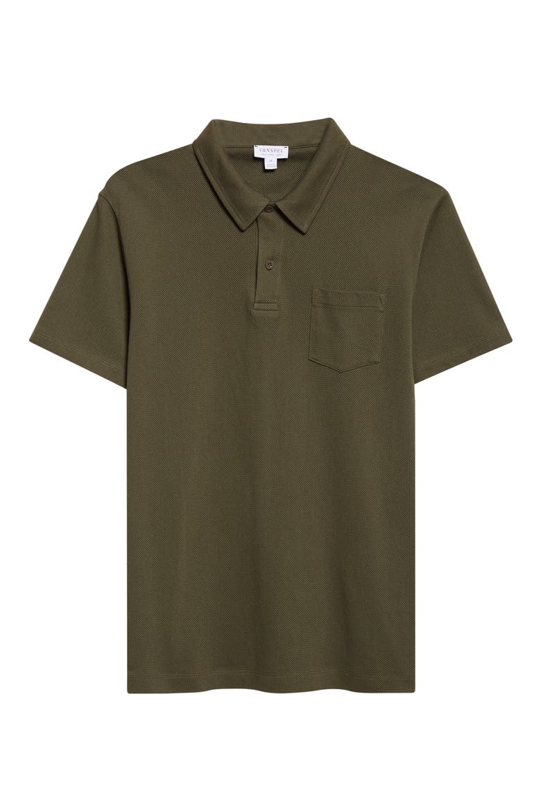 Riviera Cotton Piqué Polo, Alternate, color, DEEP OLIVE