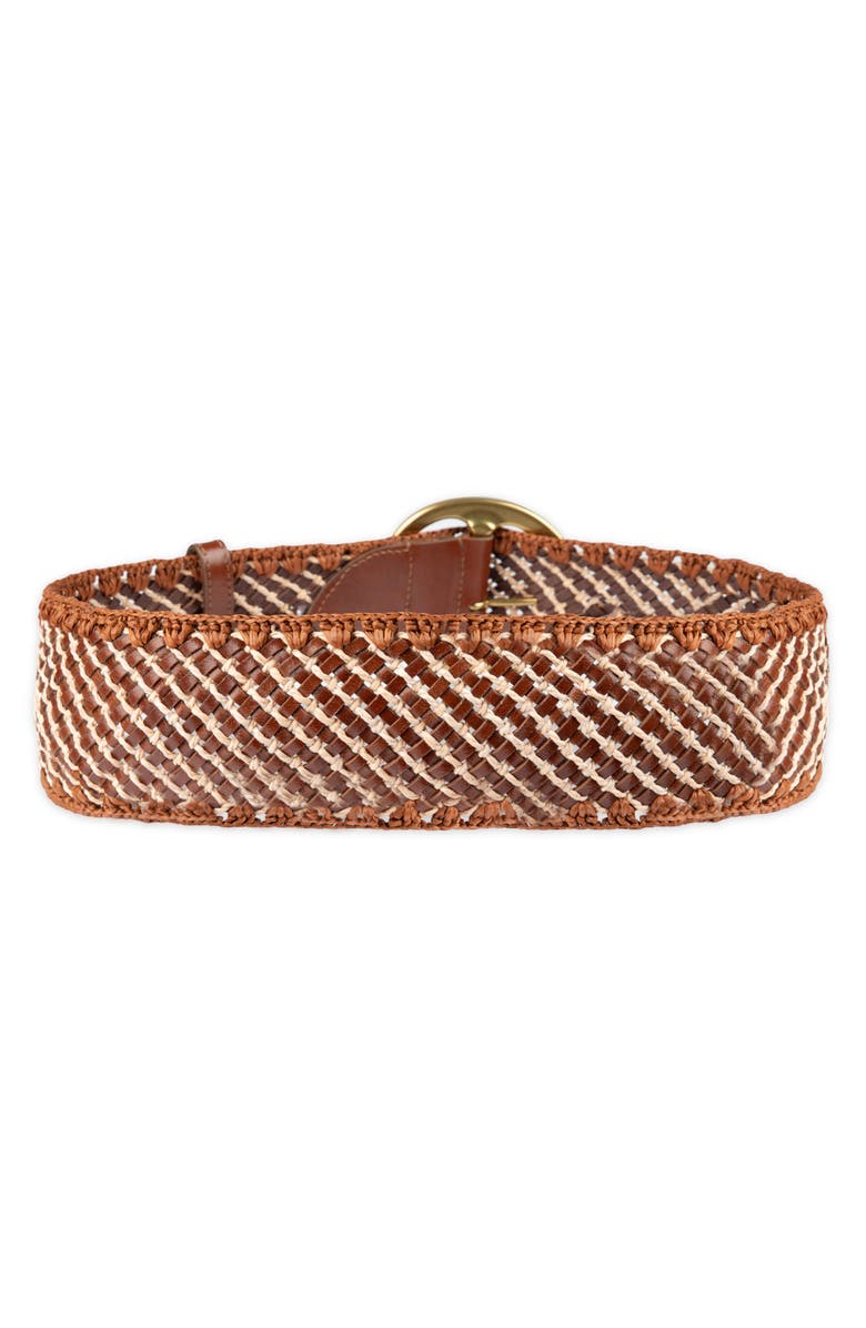 Sam Edelman Woven Leather Belt, Alternate, color, Brown