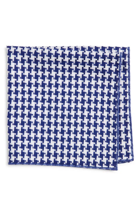 Houndstooth Cotton Pocket Square