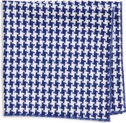 CLIFTON WILSON Houndstooth Cotton Pocket Square
