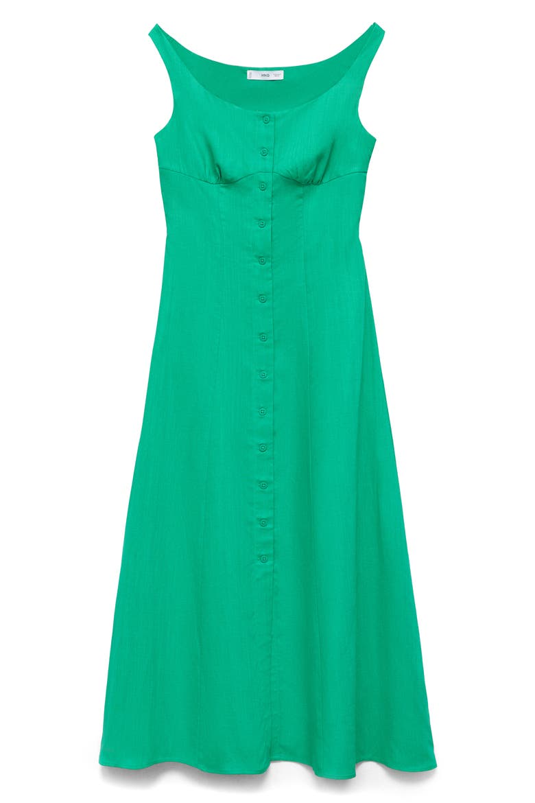 Button-Up Midi Dress, Alternate, color, GREEN