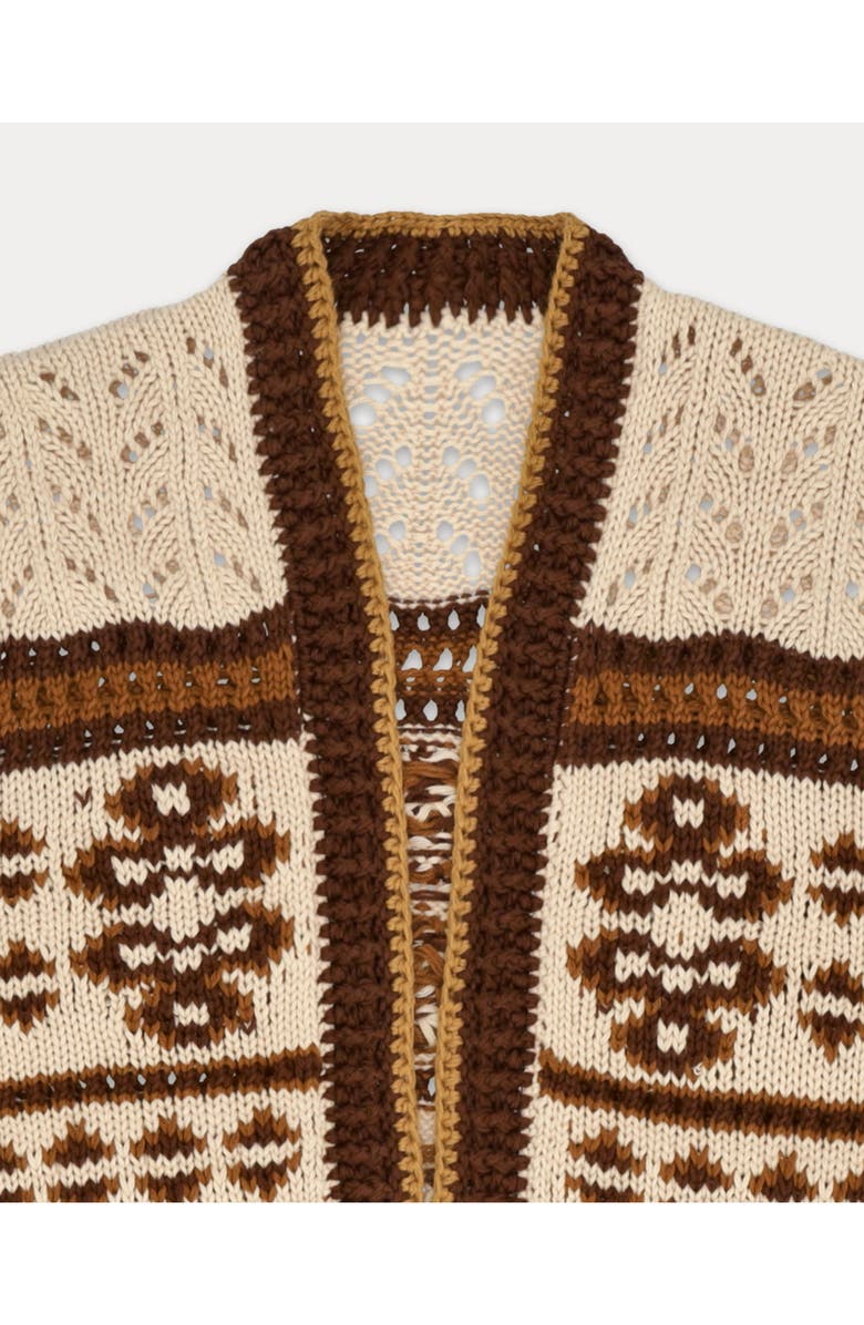 Fortela Lalie Navajo Cardigan, Alternate, color, Beige