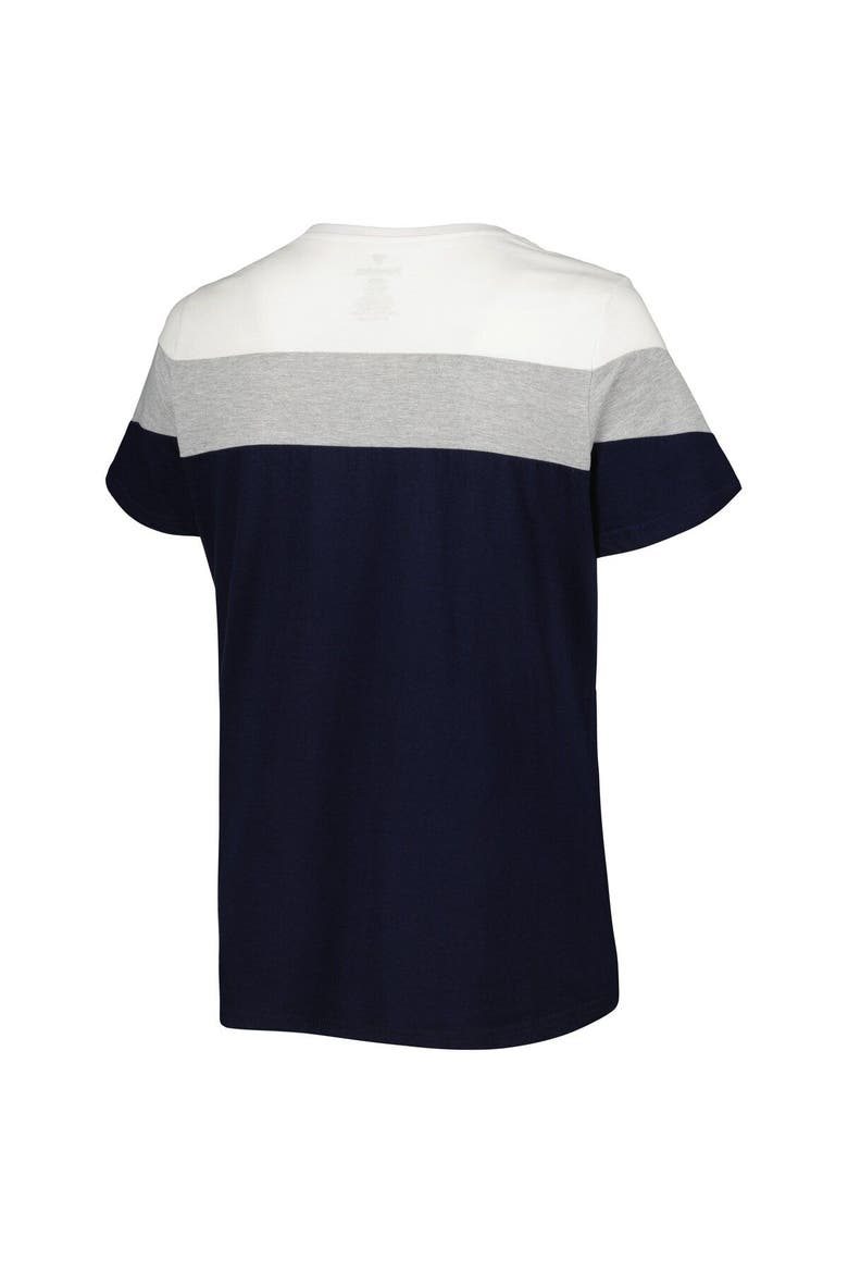 Women's Navy/Heather Gray Washington Nationals Plus Size Colorblock T-Shirt, Alternate, color, Navy