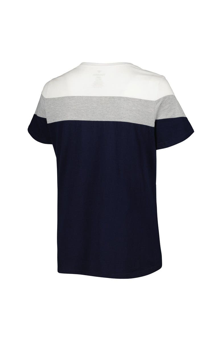 PROFILE Women's Navy/Heather Gray Washington Nationals Plus Size Colorblock T-Shirt, Alternate, color, Navy