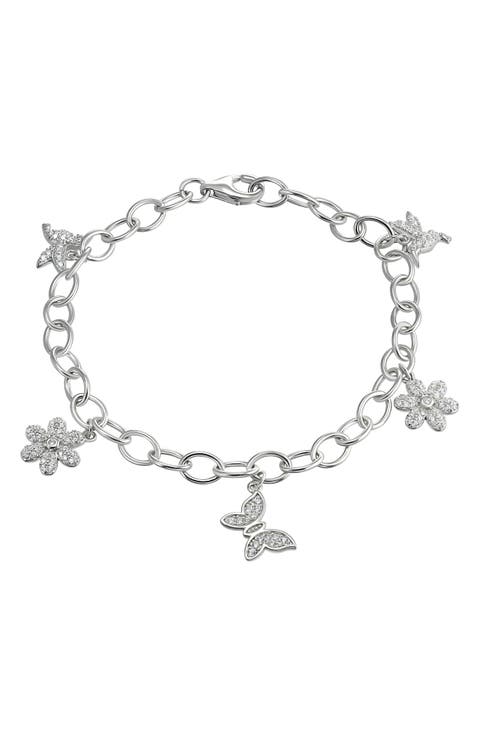 Pavé CZ Butterfly Charm Bracelet
