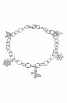 CANDELA JEWELRY Pavé CZ Butterfly Charm Bracelet
