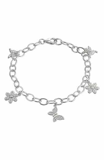 CANDELA JEWELRY Pavé CZ Butterfly Charm Bracelet