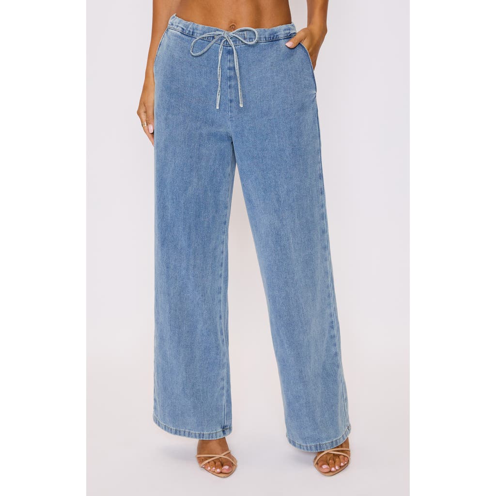 Vici Collection Sarah Drawstring Jeans In Blue