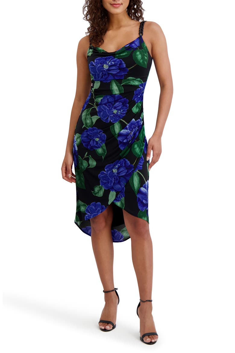 Printed Jersey Body-Con Dress, Main, color, BLACK MULTI