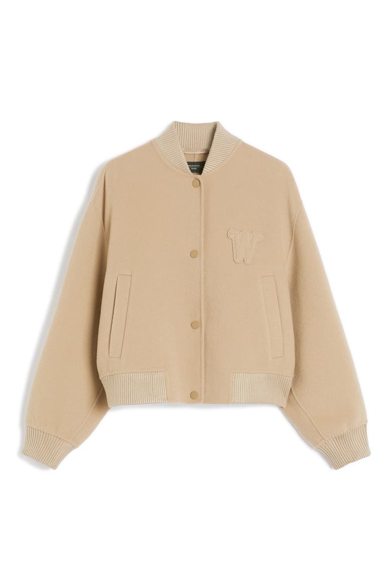 Zelante Virgin Wool Blend Bomber Jacket (Women) | Nordstrom