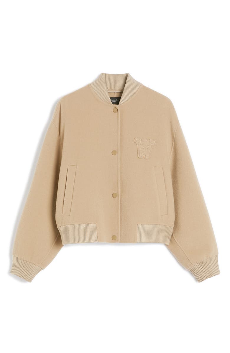 Weekend Max Mara Zelante Virgin Wool Blend Bomber Jacket, Alternate, color, Camel