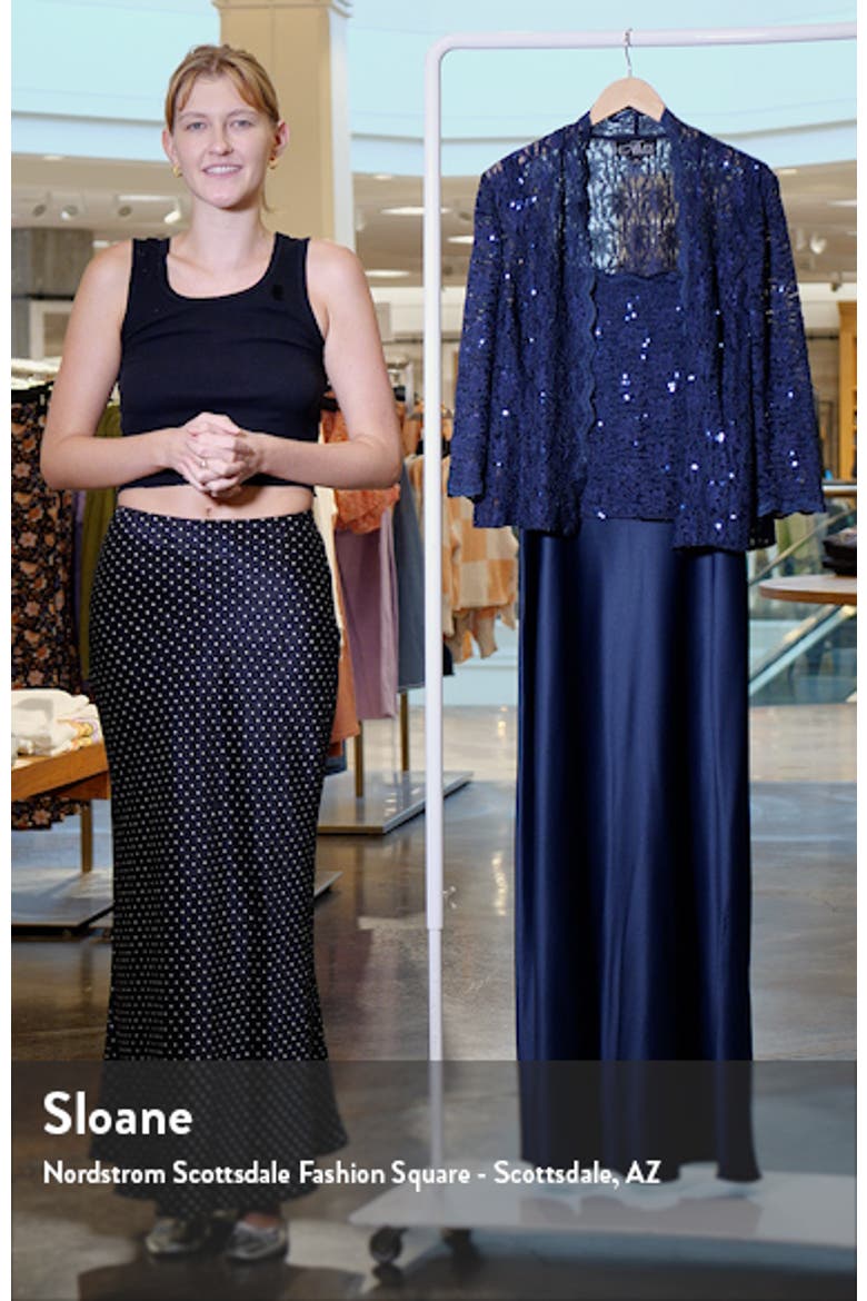 Sequin Lace & Satin Gown with Jacket video