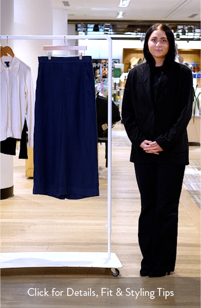 Maisie Wide Leg Crop Linen Pants, sales video thumbnail