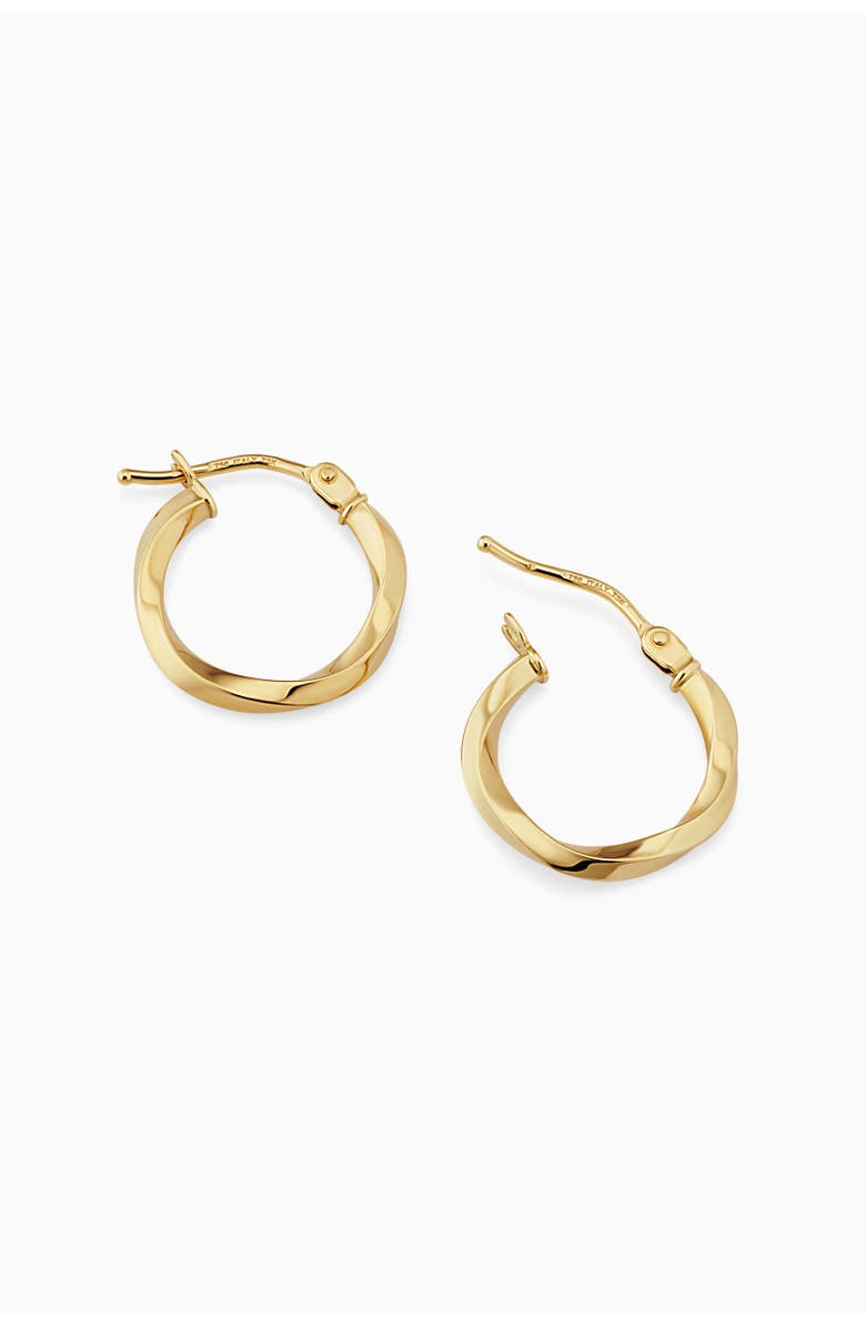 Oradina 18K Yellow Gold Ribbon Hoops, Alternate, color, 