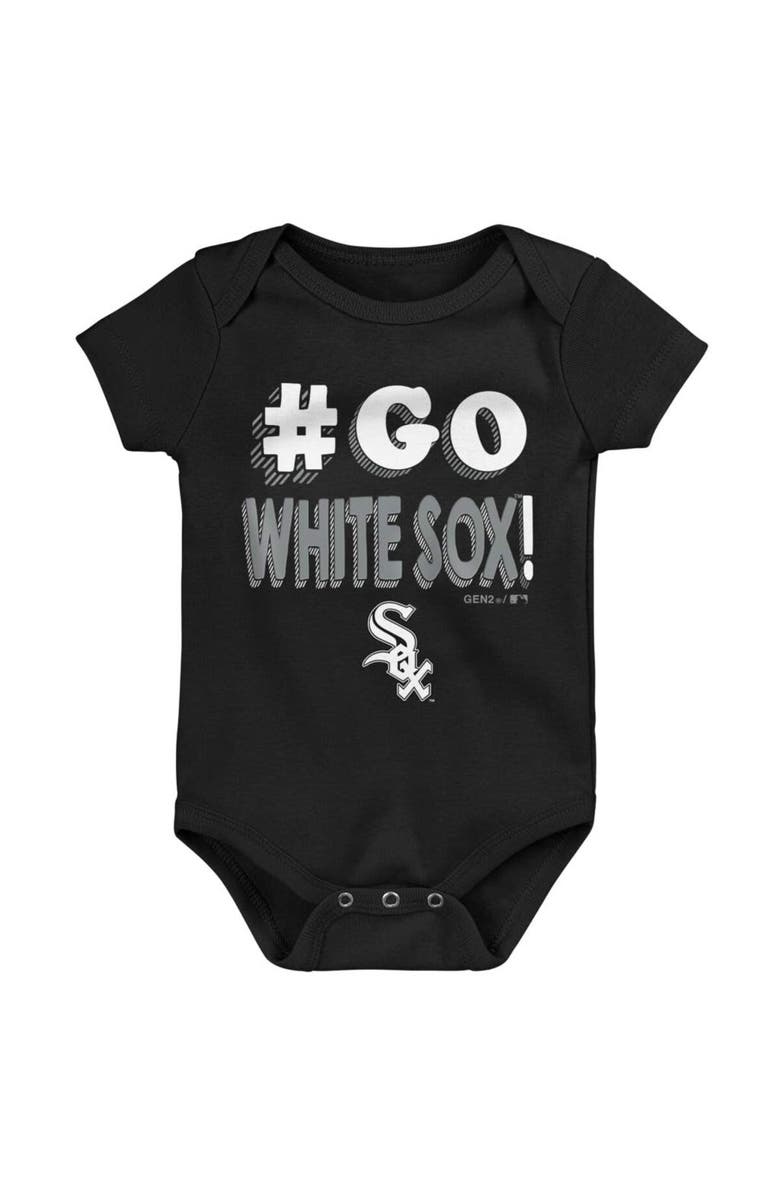 Outerstuff Infant Black/White/Gray Chicago White Sox Born To Win 3-Pack Bodysuit Set, Alternate, color, Black