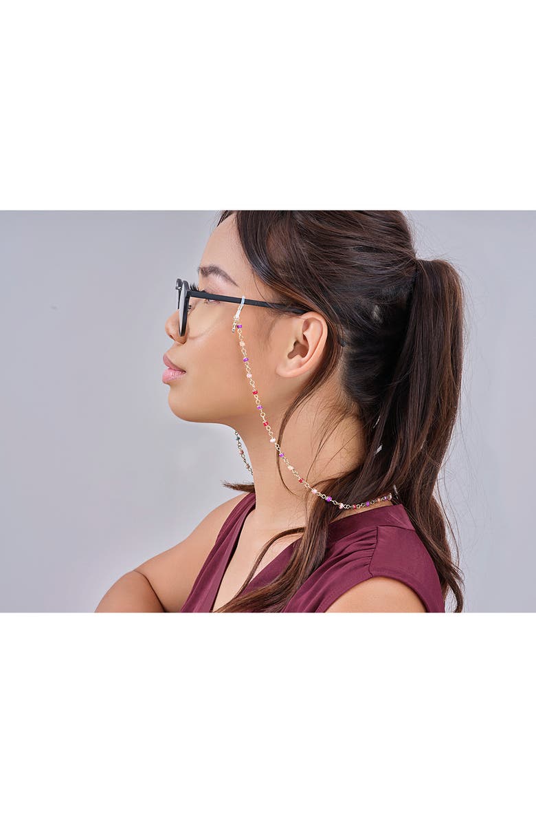 Sterling Forever Beaded Station Chain Leash, Alternate, color, Silver