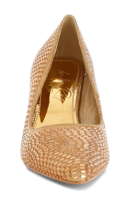 London Rag Benjamins Rhinestone Pump In Gold