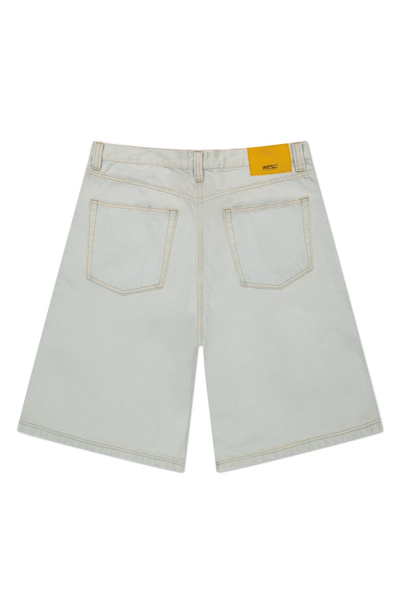 WeSC Distressed Denim Jorts, Alternate, color, Bleached Denim