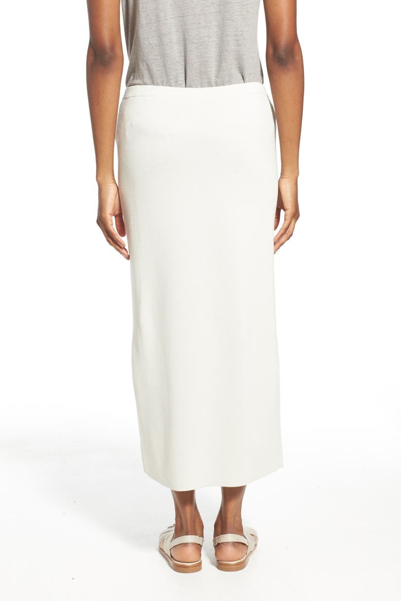 Silk & Cotton Interlock Knit Pencil Skirt, Alternate, color, BONE