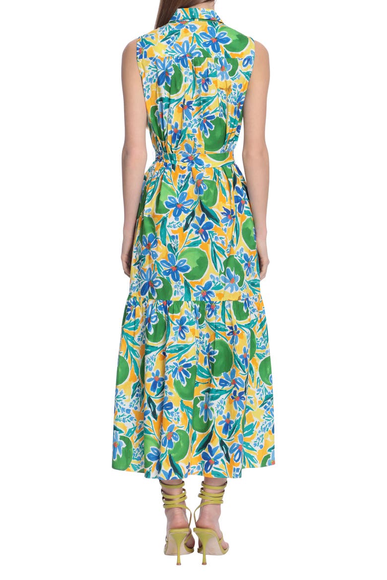 Floral Sleeveless Shirtdress, Alternate, color, SOFT WHITE/ LIMA GREEN