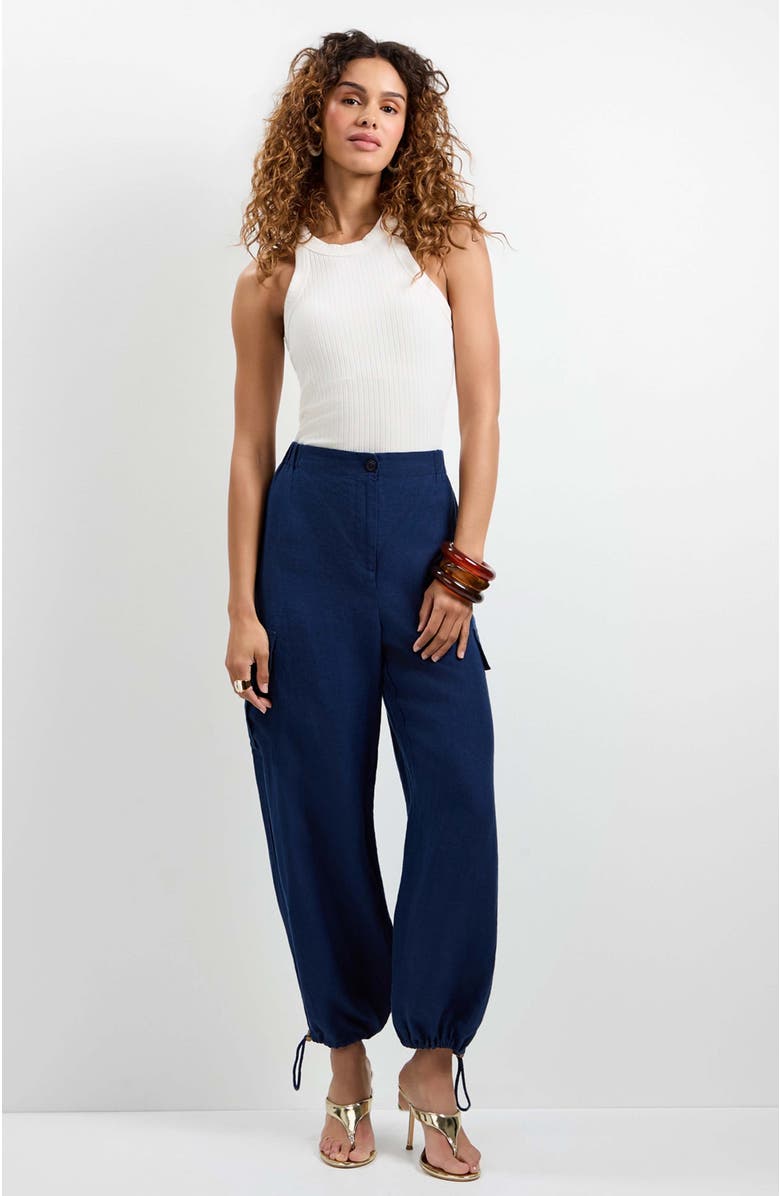 Trina Turk Alico Cargo Pants, Alternate, color, Ink