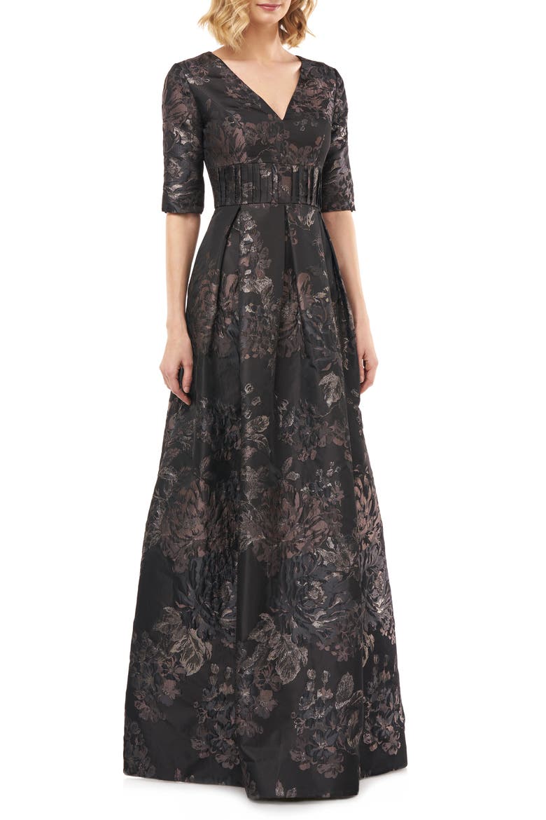 Stella Kensington Jacquard Ballgown, Main, color, SLATE MULTI