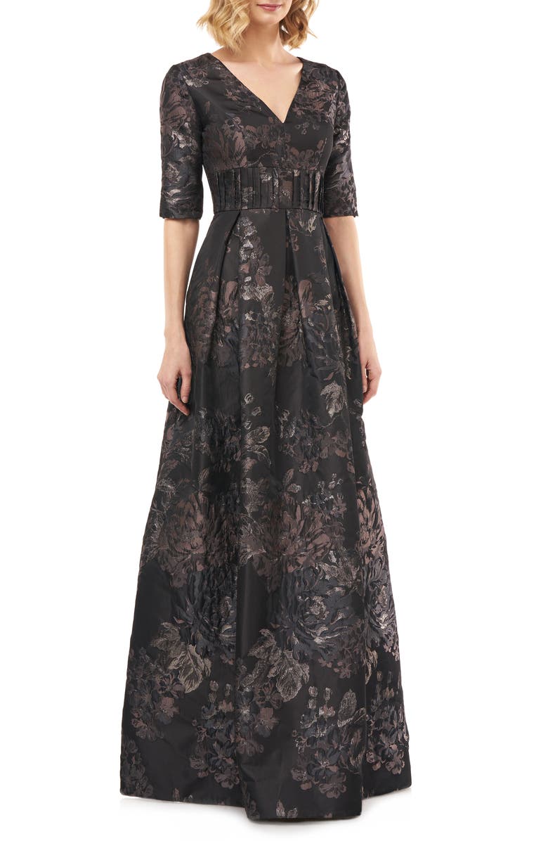 Kay Unger Stella Kensington Jacquard Ballgown, Main, color, 