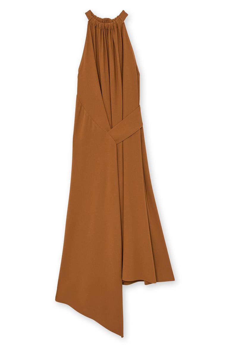 Maeve Asymmetric Sleeveless Midi Dress, Alternate, color, RUST ORANGE