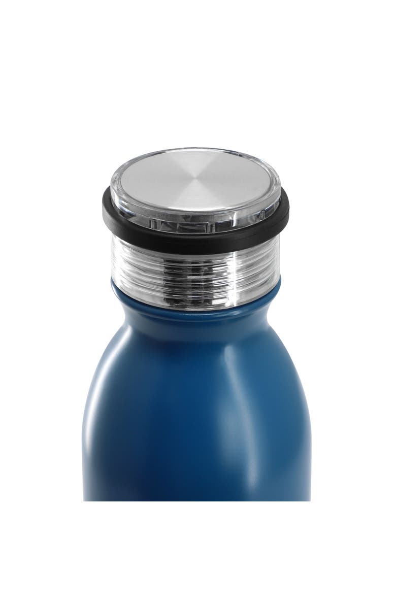 Gibson Home Marina 4 Piece 20 Ounce Double Wall Stainless Steel Thermal Bottle with Acrylic Lid, Alternate, color, Blue
