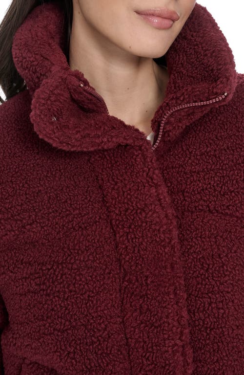 Levi's Western Faux Shearling Puffer Jacket In Burgundy
