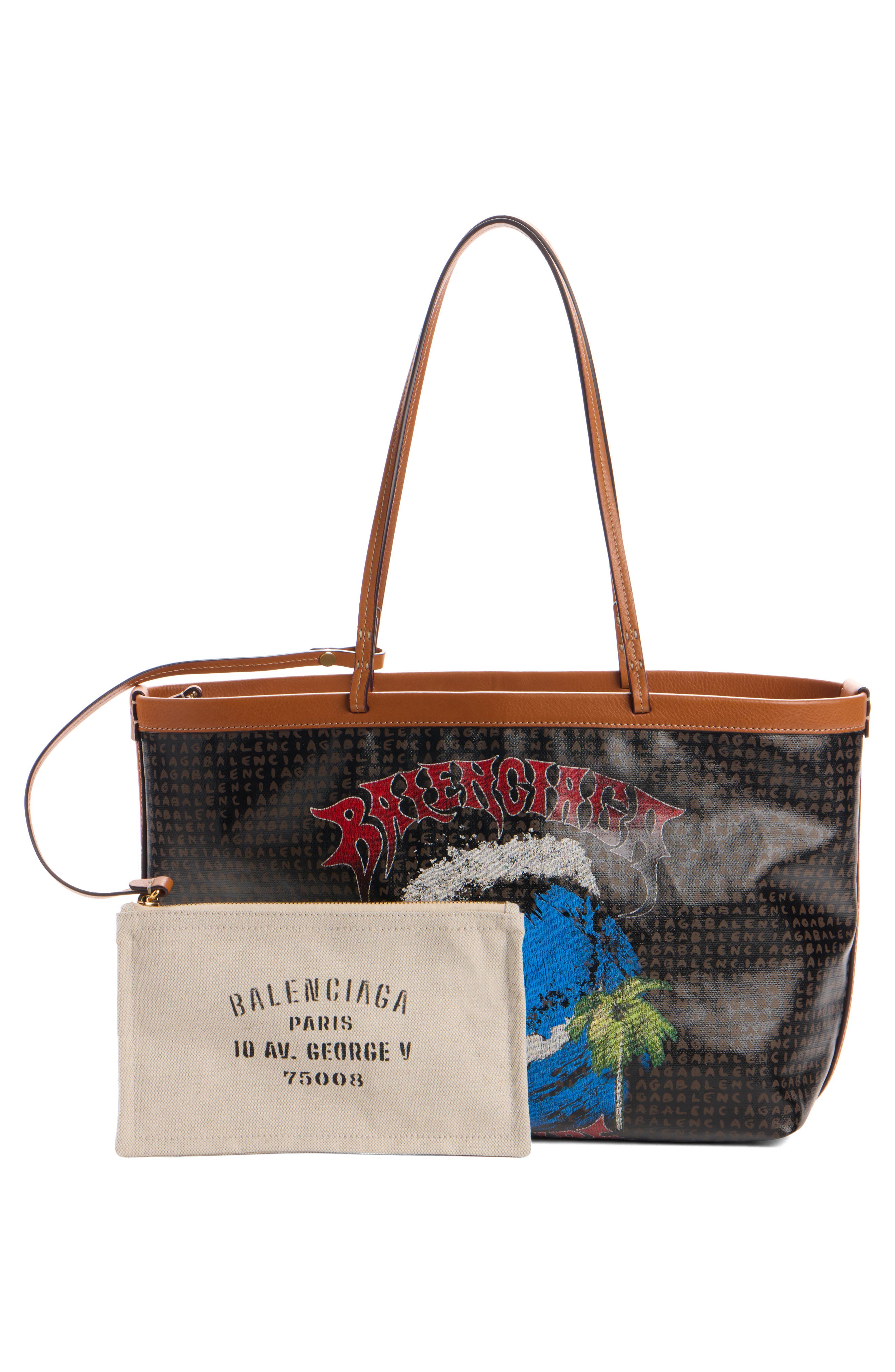 Snob Coated Canvas Tote, Alternate, color, 6965 BLACK/ RED
