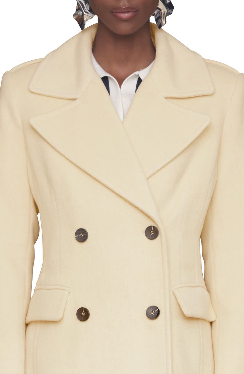 Avec Les Filles Double Breasted Tailored Maxi Coat, Alternate, color, Butter Cream