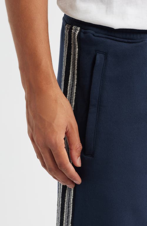 Krost Jacquard Stripe Cotton Sweatpants In Blue