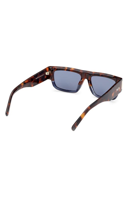 Mcm 54mm Polarized Rectangular Sunglasses In Havana/other/blue