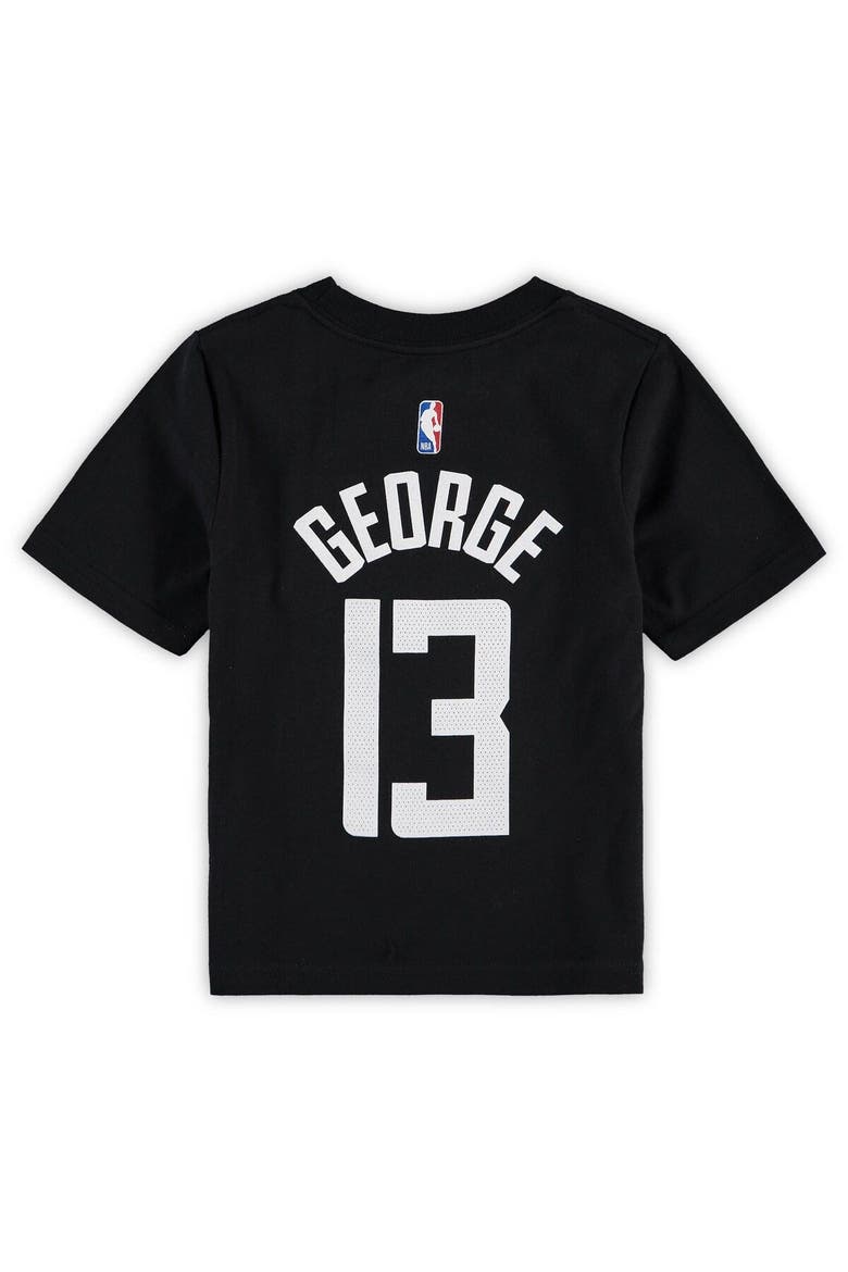 Preschool Jordan Brand Paul George Black LA Clippers Statement Edition Name & Number T-Shirt, Alternate, color, Black