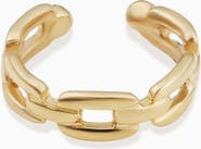 Oradina 14K Yellow Gold Venice Link Ear Cuff